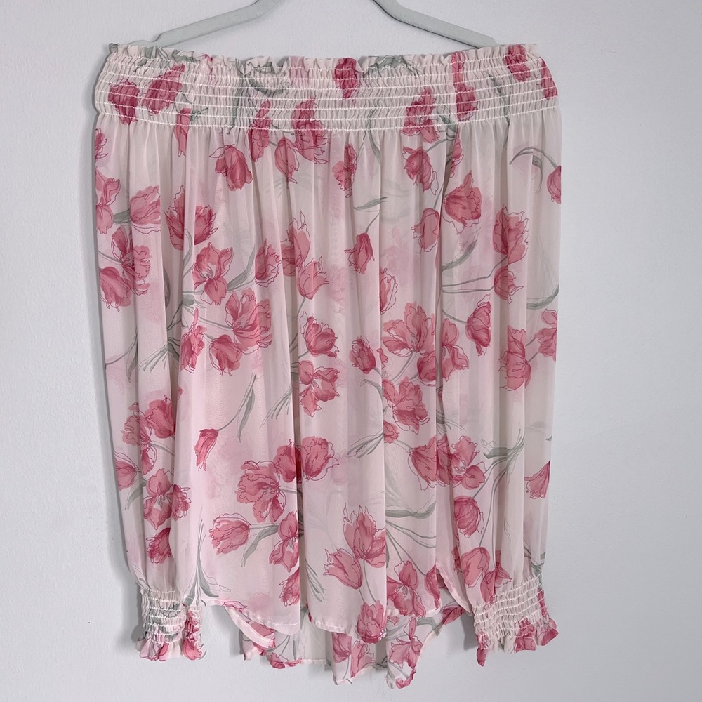 Dry Goods - Off the shoulder - Sheer Long Sleeve - L